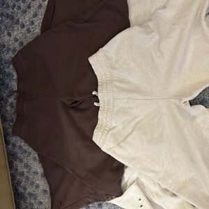 Two pair Aerie heavy weight high rise xtra wide leg sweatpants sz Large Long